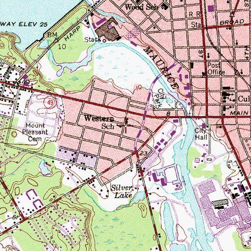 Topographic Map of Western School, NJ