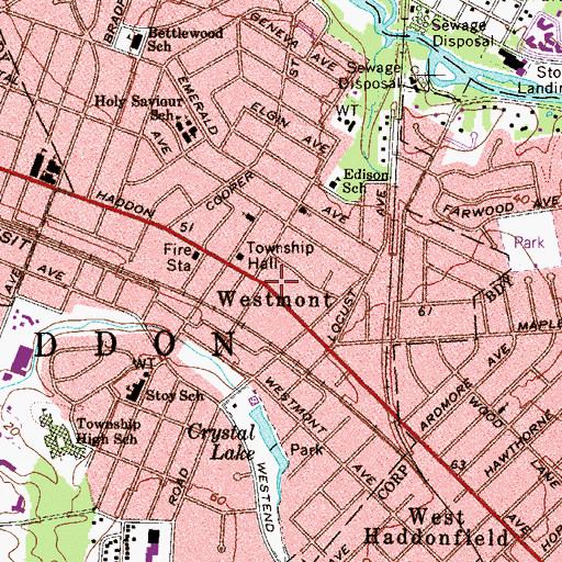 Topographic Map of Westmont, NJ