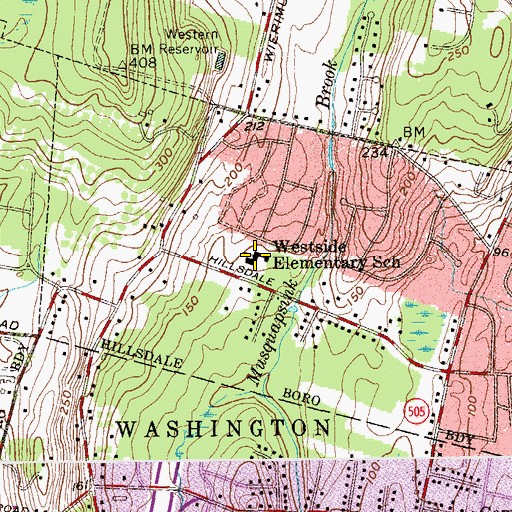 Topographic Map of Westside Elementary School, NJ