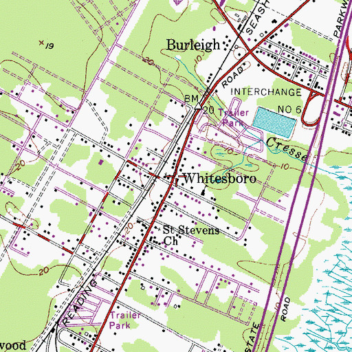 Topographic Map of Whitesboro, NJ
