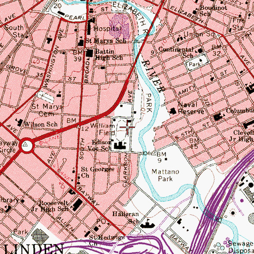 Topographic Map of Williams Field, NJ