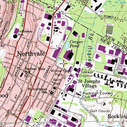 Topographic Map of Willow Edge Park, NJ