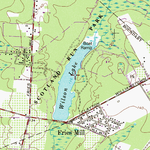 Topographic Map of Wilson Lake, NJ