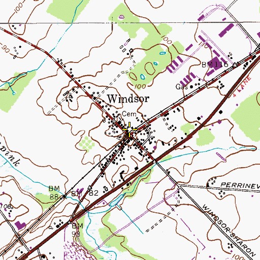 Topographic Map of Windsor, NJ
