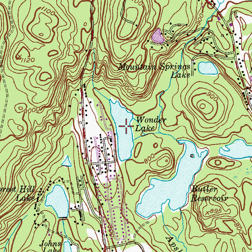 Topographic Map of Wonder Lake, NJ