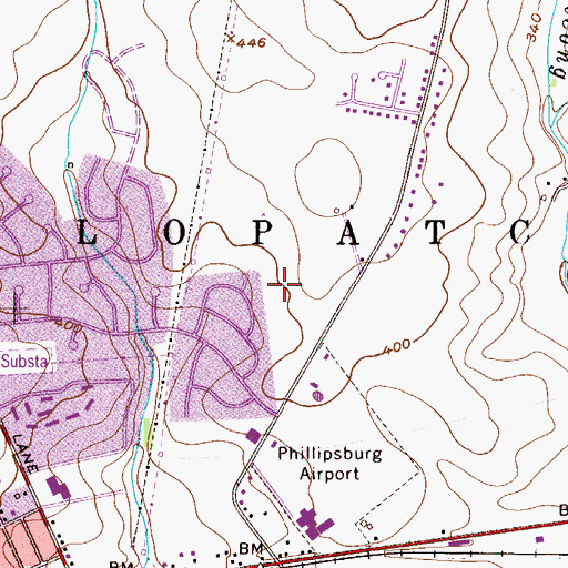 Topographic Map of Township of Lopatcong, NJ