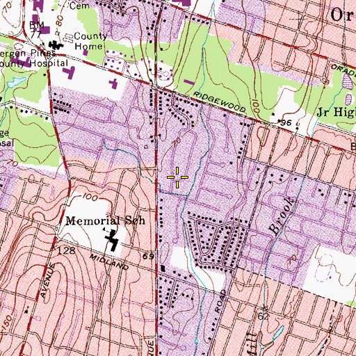 Topographic Map of Bendelius (historical), NJ