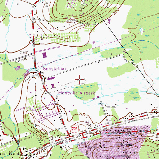 Topographic Map of Montville Airpark (historical), NJ