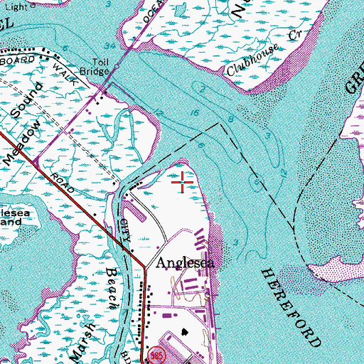 Topographic Map of Beach Creek Meadow, NJ