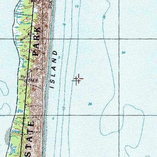 Topographic Map of Island Beach, NJ
