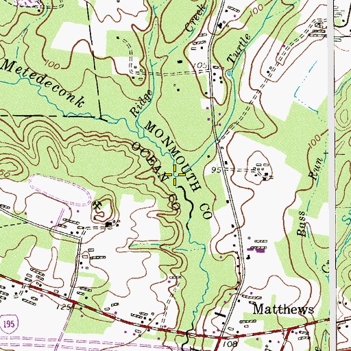 Topographic Map of Turtle Brook, NJ