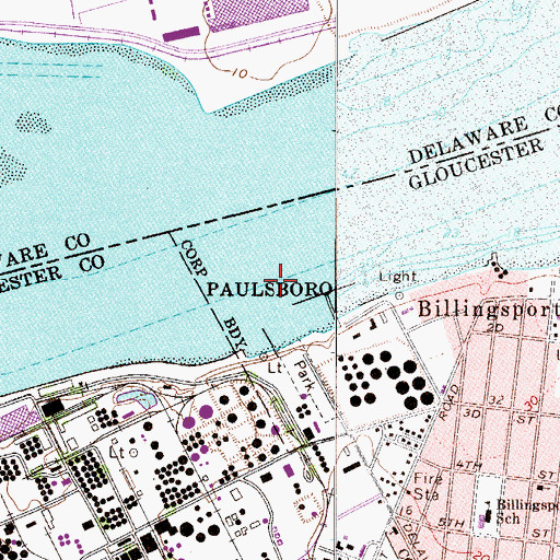 Topographic Map of Billingsport Range, NJ