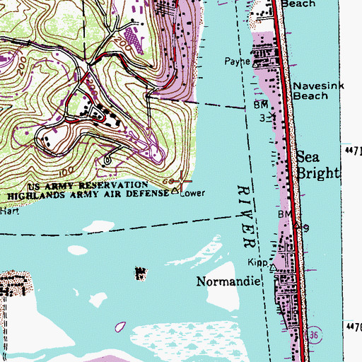 Topographic Map of Lower Rocky Point, NJ