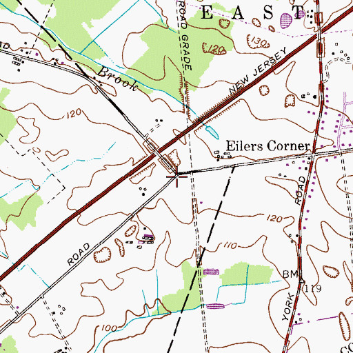 Topographic Map of Allens Station, NJ