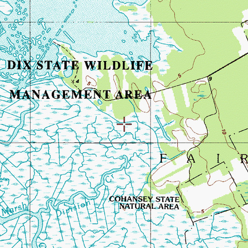 Topographic Map of Dix Fish and Wildlife Management Area, NJ