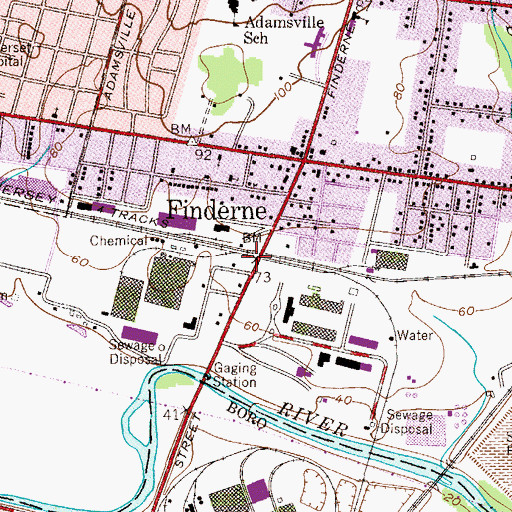 Topographic Map of Finderne Station, NJ