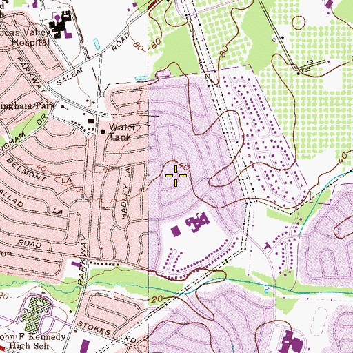 Topographic Map of Hawthorne Park, NJ