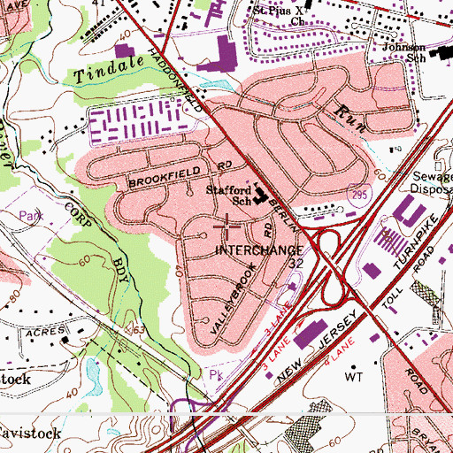Topographic Map of Brookfield, NJ