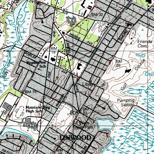 Topographic Map of Linwood Station, NJ
