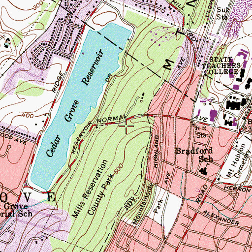 Topographic Map of Montclair Heights Station, NJ