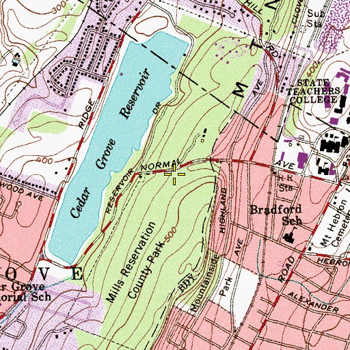 Topographic Map of Montclair Heights Station, NJ