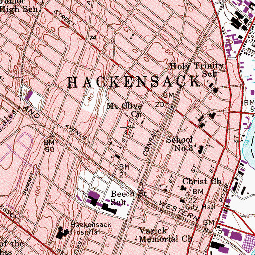 Topographic Map of Carver Park, NJ