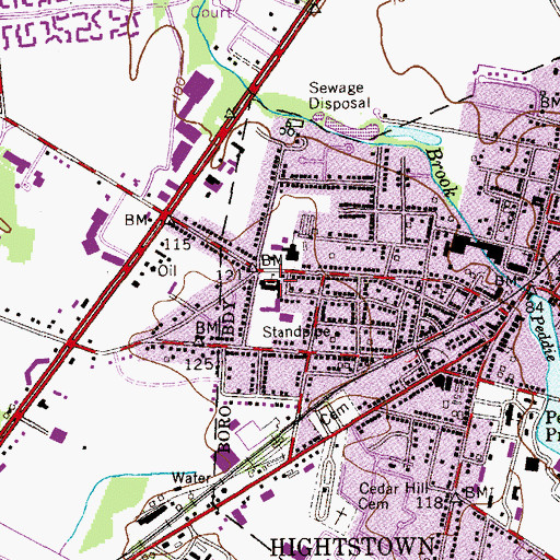 Topographic Map of Walter C Black Elementary School, NJ
