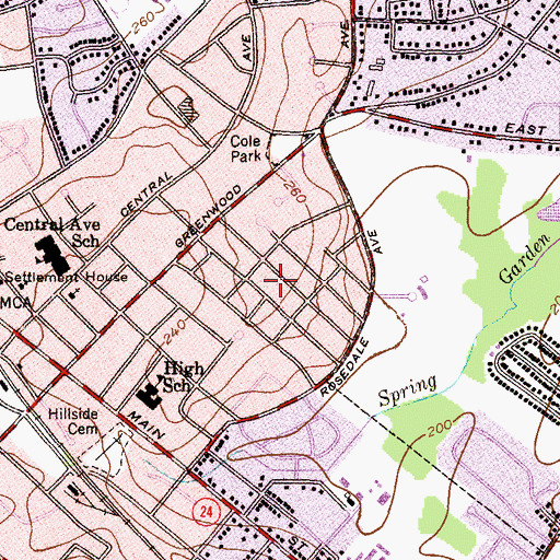 Topographic Map of Knollwood, NJ