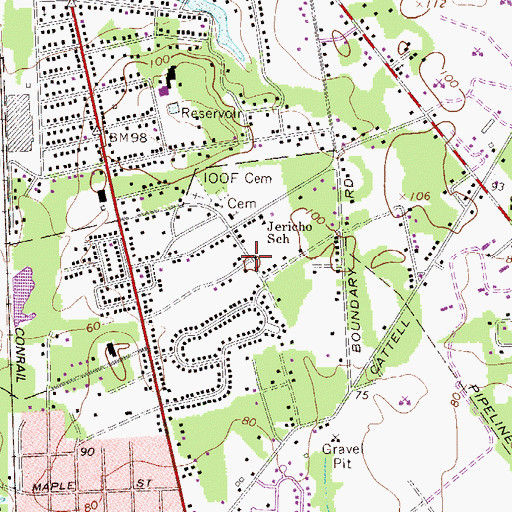 Topographic Map of Jericho, NJ