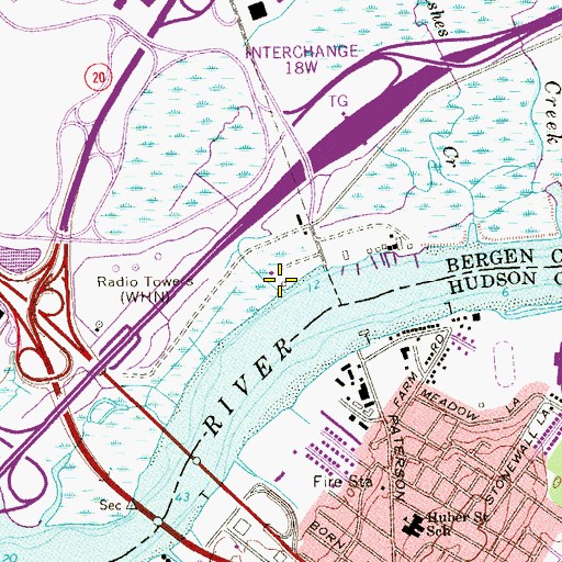 Topographic Map of Cedar Creek, NJ