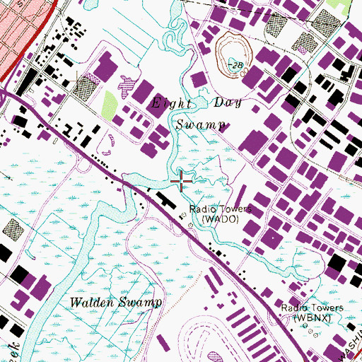 Topographic Map of Peach Island Creek, NJ