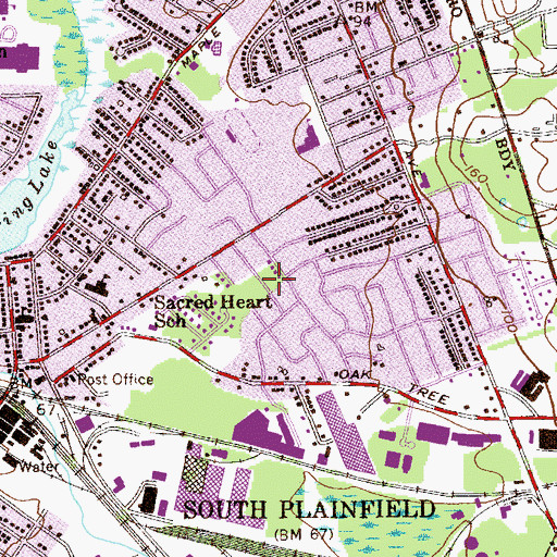 Topographic Map of Cotton Street Park, NJ