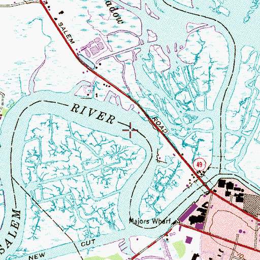Topographic Map of Marlboro Marina, NJ