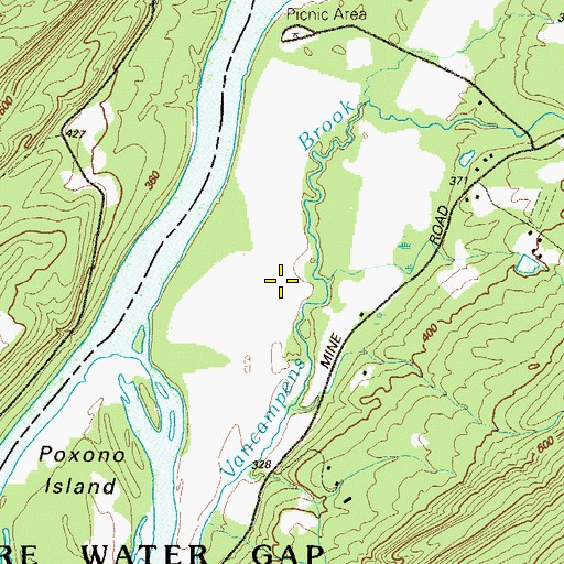 Topographic Map of Pahaquarry Flat, NJ