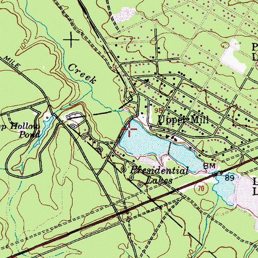 Topographic Map of Lebanon Forest Dam Number One, NJ