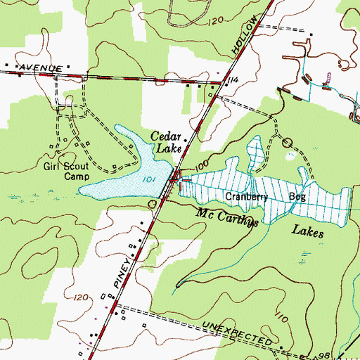Topographic Map of Cedar Lake Dam, NJ