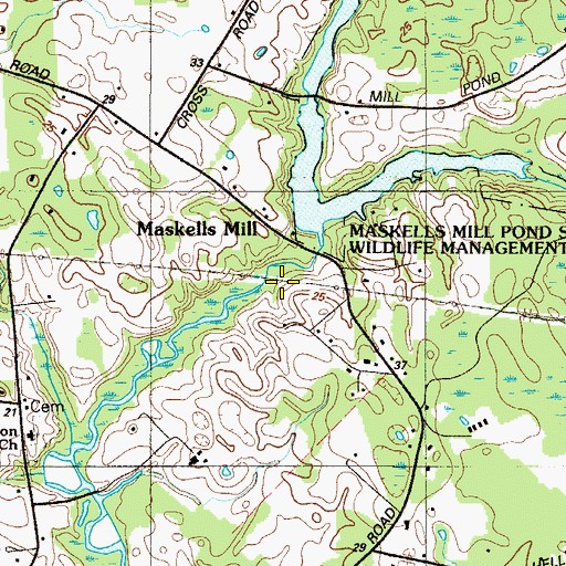 Topographic Map of Maskells Millpond Dam, NJ