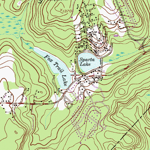 Topographic Map of Fox Trail Lake Dam, NJ