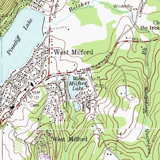 Topographic Map of West Milford Lake Dam, NJ
