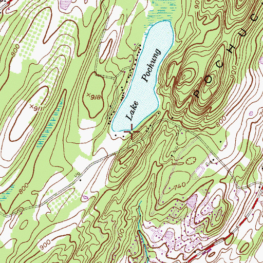 Topographic Map of Lake Pochung Dam, NJ