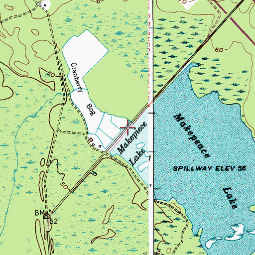 Topographic Map of Makepeace Lake Dam, NJ