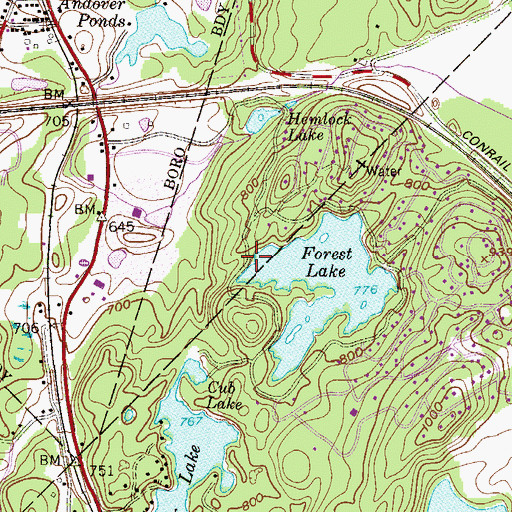 Topographic Map of Forest Lake Dam, NJ