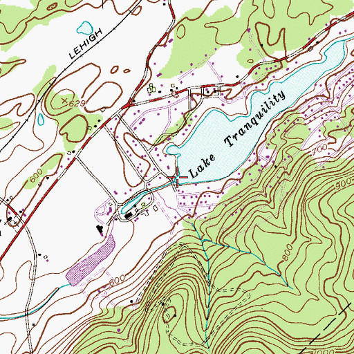 Topographic Map of Tranquility Dam, NJ