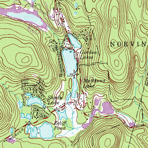 Topographic Map of Gordon Lakes Dam, NJ
