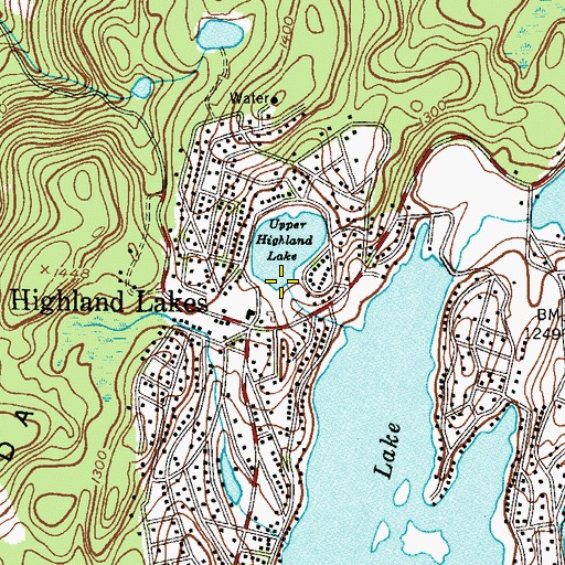 Topographic Map of Upper Highland Lake Dam, NJ