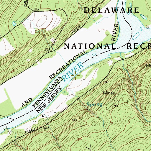 Topographic Map of Dimicks Ferry (historical), NJ