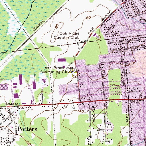 Topographic Map of Ash Brook Swimming Club, NJ