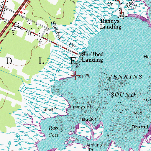 Topographic Map of Ike's Point, NJ