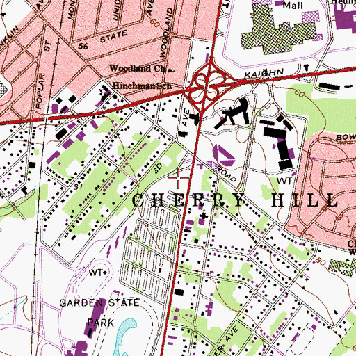 Topographic Map of Cherry Hill Inn Heliport, NJ