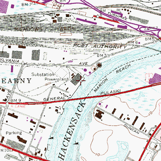 Topographic Map of Kearny Helistop, NJ